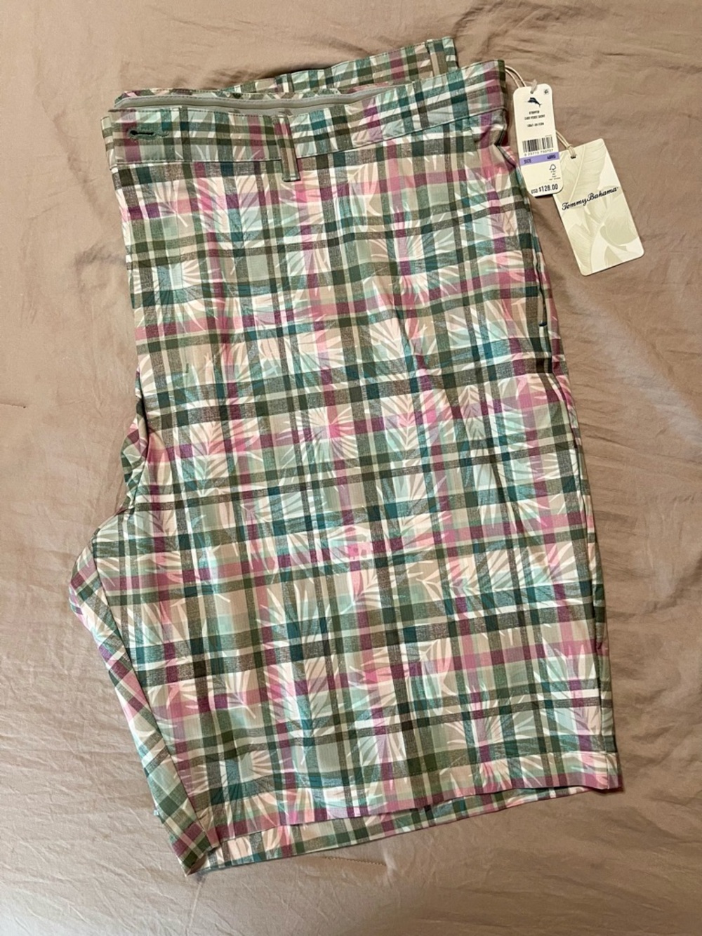 ⛳️🏌️🩳Tommy Bahama MENS BIG & TALL Plaid Golf Shorts - Pink, Green, White